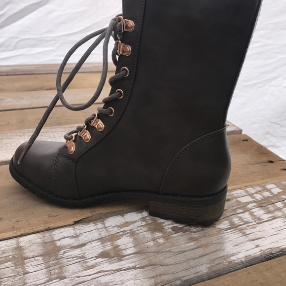 *New* Grey Lace Up Boot - Picture 2 of 2